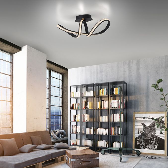 Plafond BRILLA, LED, kristall, svart - Bild 8