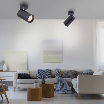 Vägg- och taklampa PURE-TECHN, svart stilren spot, modern design - Bild 2