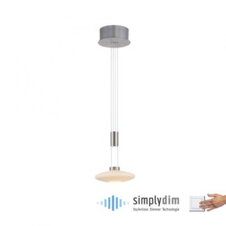 Pendellampa LAUTADA, LED rund stål dimbar höjdjusterbar smart dimmer