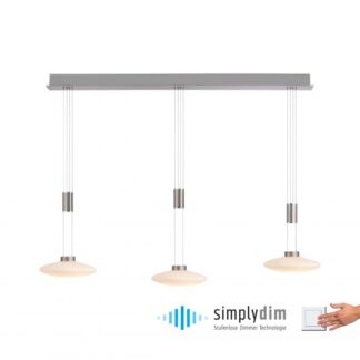 Pendellampa LAUTADA, stilren lyxig takpendel med smarta dimfunktioner, matplats