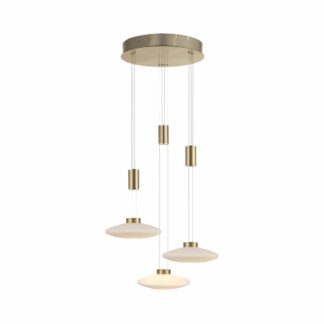Pendellampa LAUTADA, mässing matt, 3 pendelljus, smart dimbar, design lampa