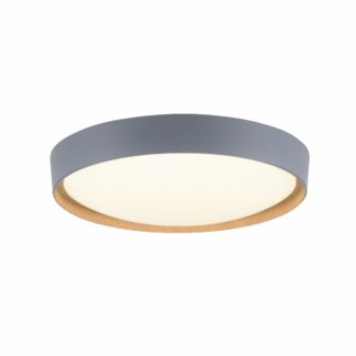 Taklampa Q-EMILIA, rund plafond i grå, smart home funktion, snygg enkel design