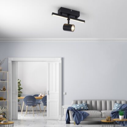 Vägg- och taklampa BARIK, modern enkel spot, svart med LED skena - Bild 5