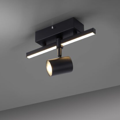 Vägg- och taklampa BARIK, modern enkel spot, svart med LED skena - Bild 2
