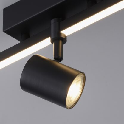 Vägg- och taklampa BARIK, modern enkel spot, svart med LED skena - Bild 3
