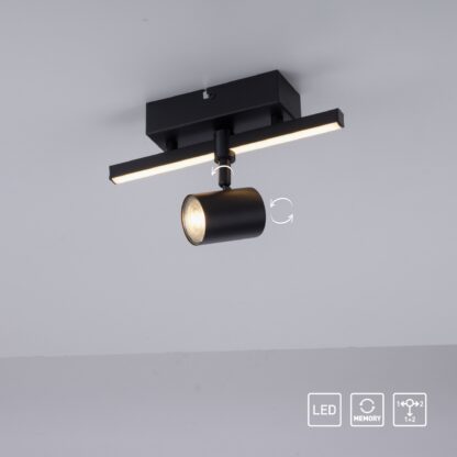 Vägg- och taklampa BARIK, modern enkel spot, svart med LED skena - Bild 6