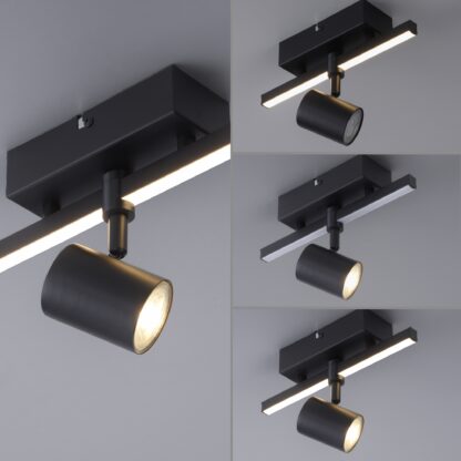 Vägg- och taklampa BARIK, modern enkel spot, svart med LED skena - Bild 4