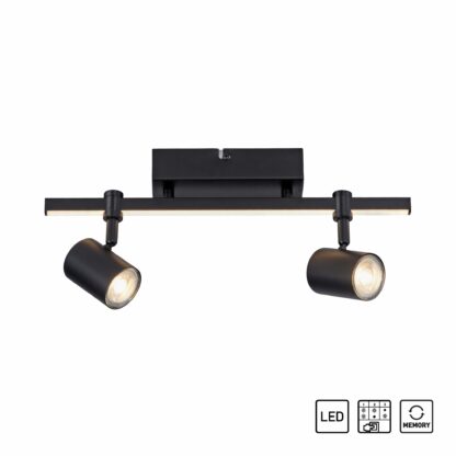 Tak- väggspot BARIK, svart 2 ljus med LED ljusskena - Bild 8