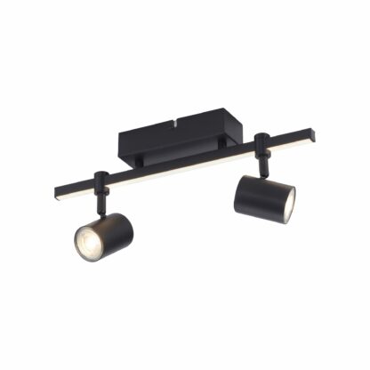 Tak- väggspot BARIK, svart 2 ljus med LED ljusskena