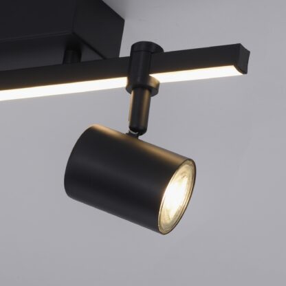 Tak- väggspot BARIK, svart 2 ljus med LED ljusskena - Bild 5