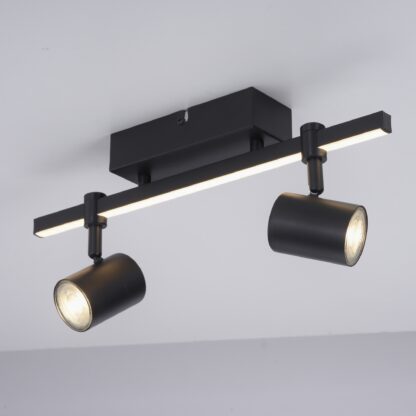Tak- väggspot BARIK, svart 2 ljus med LED ljusskena - Bild 4
