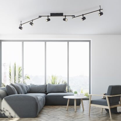 Takspot BARIK, svart taklampa med 6 riktbara LED spotljus, snygg design - Bild 6
