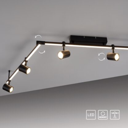 Takspot BARIK, svart taklampa med 6 riktbara LED spotljus, snygg design - Bild 5