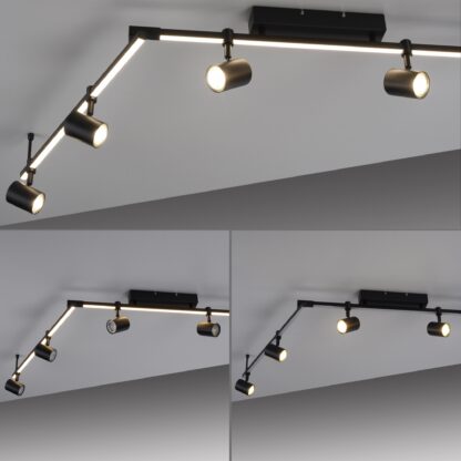 Takspot BARIK, svart taklampa med 6 riktbara LED spotljus, snygg design - Bild 4