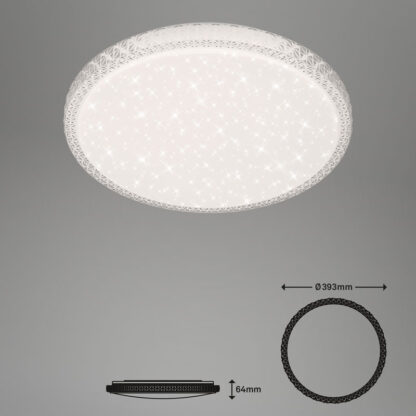 Plafond KRISTO, kristalloptik, LED, vit, rund taklampa, ink. fjärrkontroll - Bild 3