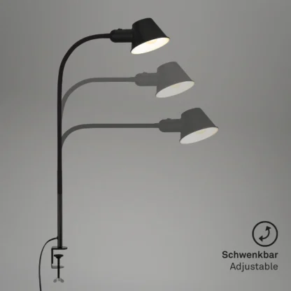 Klämspot RETROBELLO, svart, design klassiker, läslampa - Bild 3