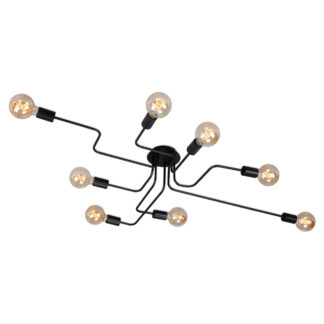 Taklampa KUGLO, svart, 8 ljus, minimalistisk design