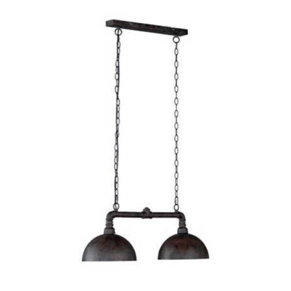 Pendellampa LEITA, industriell taklampa, svart, antik look