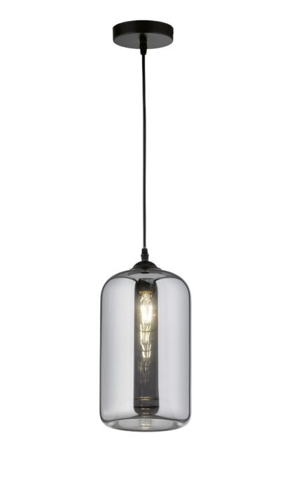 Pendellampa DEXA, rökfärgad glasskärm, snygg kökslampa