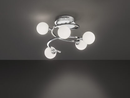 Taklampa AVARY, krom och frostad glas, snygg design - Bild 2