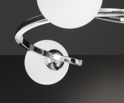 Taklampa AVARY, krom och frostad glas, snygg design - Bild 3