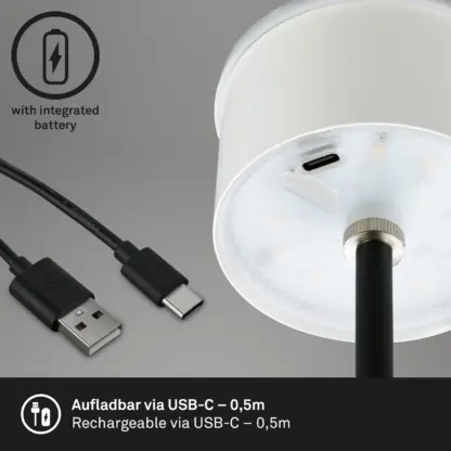 Bordslampa UTA, LED, svart, utomhus, portabel med batteri - Bild 3