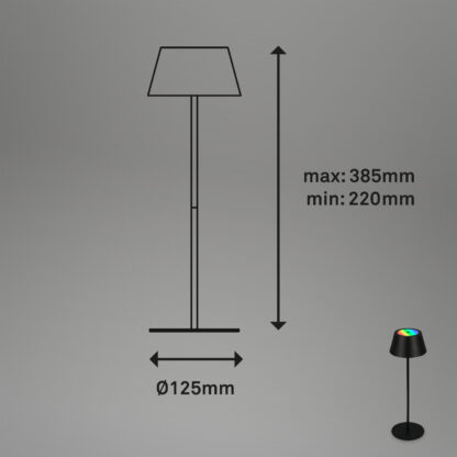 Bordslampa UTA, LED, svart, utomhus, portabel med batteri - Bild 6