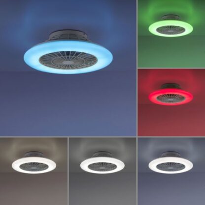 LED taklampa med fläkt HARRI, fjärrkontroll, dimbar, silver - Bild 2