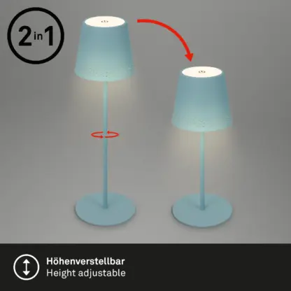 Bordslampa PINO utomhus portabel duvblå batteri LED - Bild 3