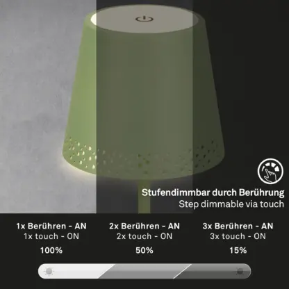 Bordslampa PINO utomhus portabel grön batteri LED - Bild 5