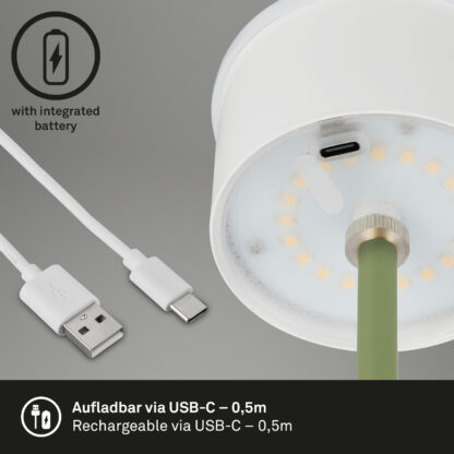 Bordslampa PINO utomhus portabel grön batteri LED - Bild 6
