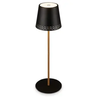 Bordslampa PINO utomhus portabel svart trä batteri LED