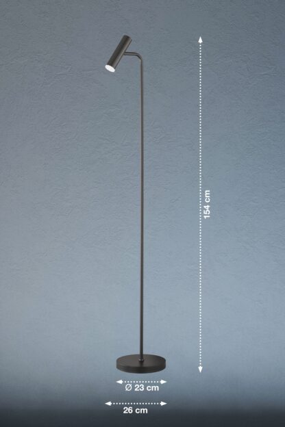Golvlampa STINA, svart matt finish, dimbar, modern enkel form - Bild 3