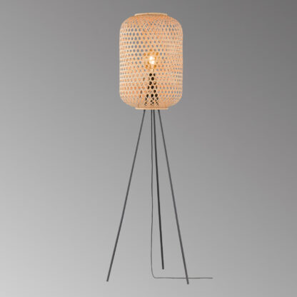 Golvlampa CALLA, svart matt, bambu skärm, naturfärgad - Bild 6