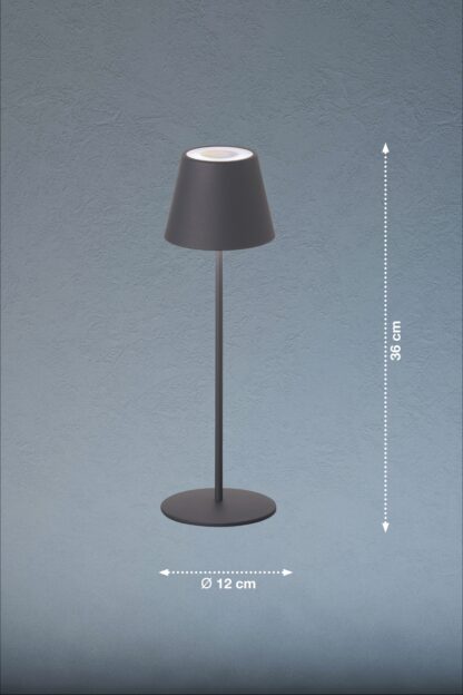 Bordslampa COSENZA, RGB outdoor ljus, grå matt, dimbar med sensor - Bild 5