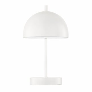 Bordslampa KIA, vit matt-finish, trendig metall skärm, sensor switch, dimbar