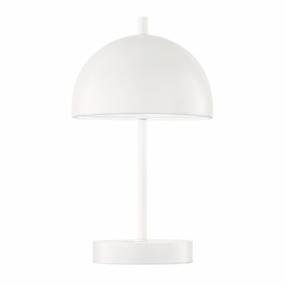 Bordslampa KIA, vit matt-finish, trendig metall skärm, sensor switch, dimbar