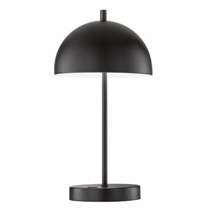 Bordslampa KIA, svart matt-finish, metall skärm matt svart, glossy vit på insida