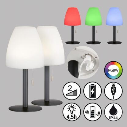 Bordslampa FIUMARA, 2-set, outdoor light, grå, vit, 2 steg dimbar - Bild 7