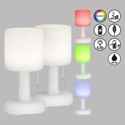 Bordslampa TERMOLI, 2-set, outdoor light, vit, 2 steg dimbar - Bild 6