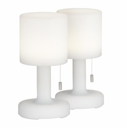 Bordslampa TERMOLI, 2-set, outdoor light, vit, 2 steg dimbar