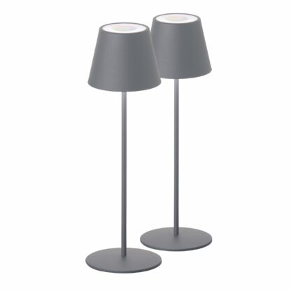 Bordslampa COSENZA, 2-set outdoor ljus, sand-grå, med sensor dimmer
