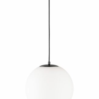 Pendellampa PALAISE, vit glob glas opal matt retro design