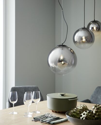 Pendellampa MIRROR, svart matt-finish, glas rökfärgad - Bild 5
