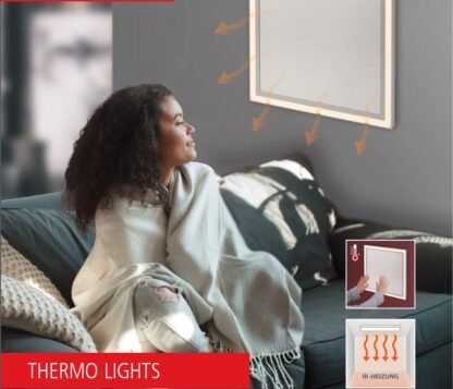 IR termolight panel BEROA 1, LED lampa med inbyggd infrarödvärme vit - Bild 10