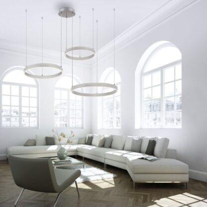Pendellampa LILLUTI, stor modern LED lampa, silver matt - Bild 2