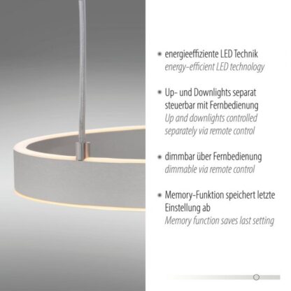 Pendellampa LILLUTI, stor modern LED lampa, silver matt - Bild 3