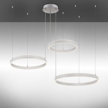 Pendellampa LILLUTI, stor modern LED lampa, silver matt - Bild 5