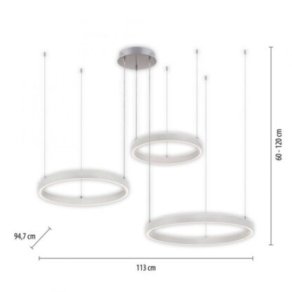 Pendellampa LILLUTI, stor modern LED lampa, silver matt - Bild 6