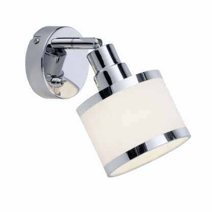 Vägglampa ACCOR, enkel spot, krom, beige